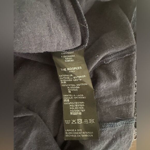 The Kooples Sleeveless Navy Blue Cotton Women's T-Shirt Size 1 - Picture 8 of 8